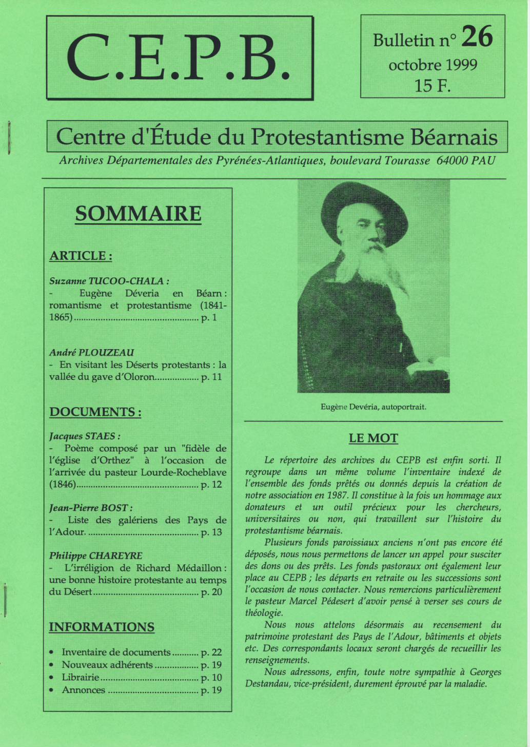 CEPB protestantisme Béarn bulletin 26
